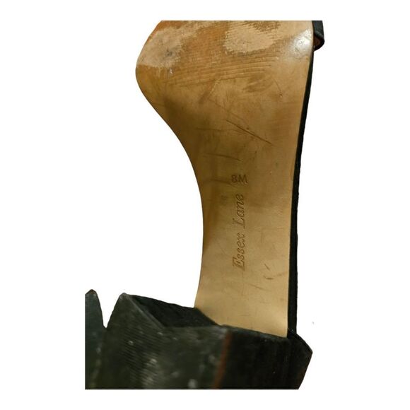 ESSEX LANE "Moira 2" Black Suede Block Heel Sandals -‎ Size 8 - Picture 7 of 8